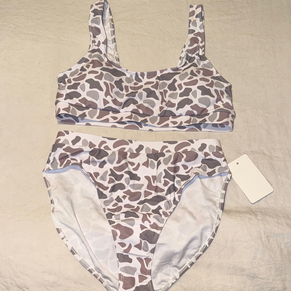 Stylish Camouflage Bikini Set grey Camo Medium